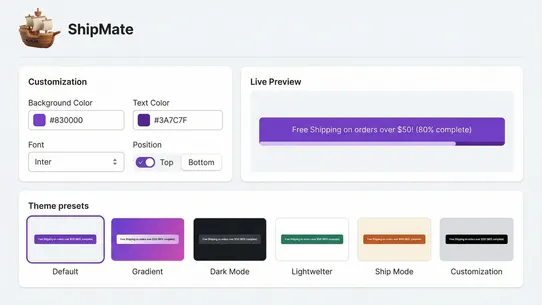 Shippity ‑ Free Shipping Bar screenshot