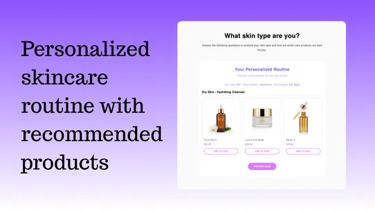 Skin Quiz &amp; Products screenshot
