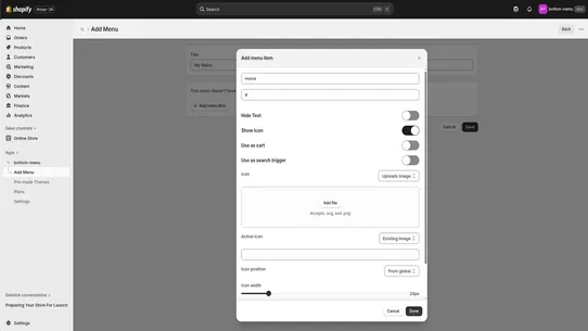 Mobile Bottom Menu screenshot