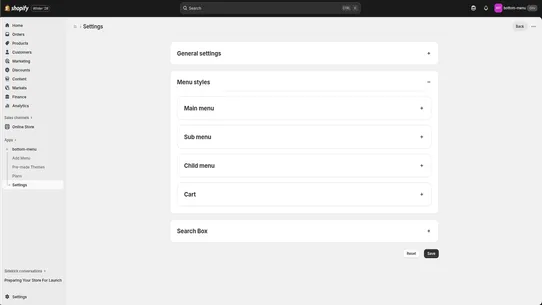 Mobile Bottom Menu screenshot