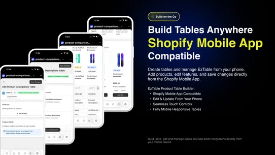 EzTable: Product Table Builder screenshot