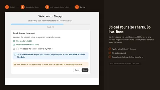 Shaypr | AI Size Quiz &amp; Charts screenshot