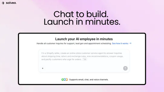 Solvea: AI Chatbot &amp; Live Chat screenshot