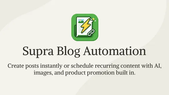 Supra Blog Automation screenshot