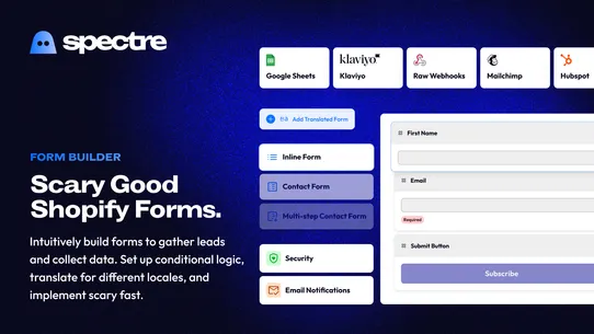 Spectre: Contact Form Builder screenshot