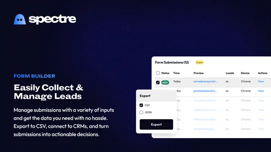 Spectre: Contact Form Builder screenshot