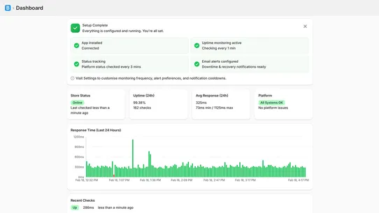 Blimey ‑ Uptime Monitoring screenshot