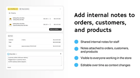 Shop Notes screenshot