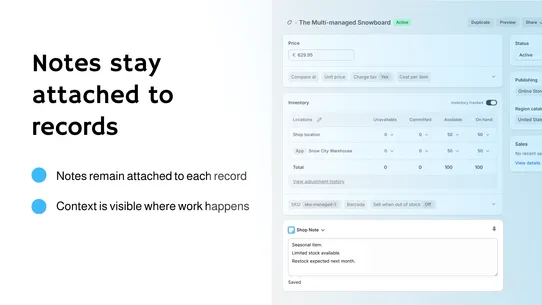 Shop Notes screenshot