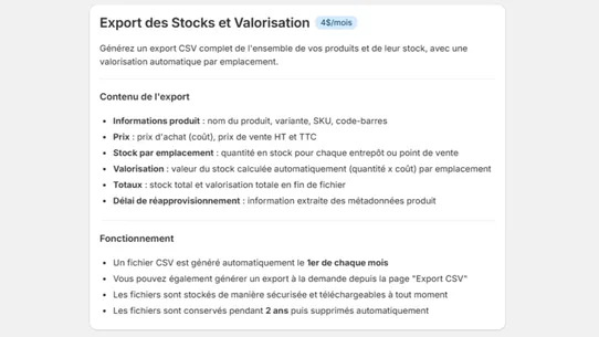 Easy Export : Compta &amp; Stock screenshot
