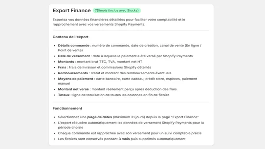 Easy Export : Compta &amp; Stock screenshot