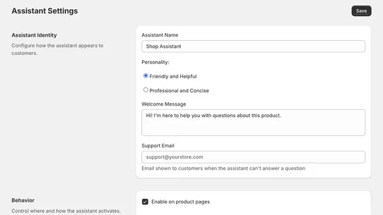 RMS AI Shop Assistant screenshot