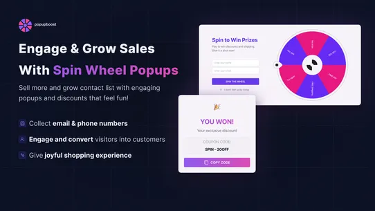PopupBoost: Spin Wheel Pop Ups screenshot