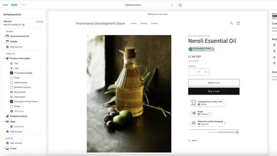 Provenance Integration screenshot