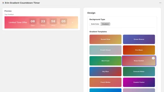 Erin Gradient Countdown Timer screenshot