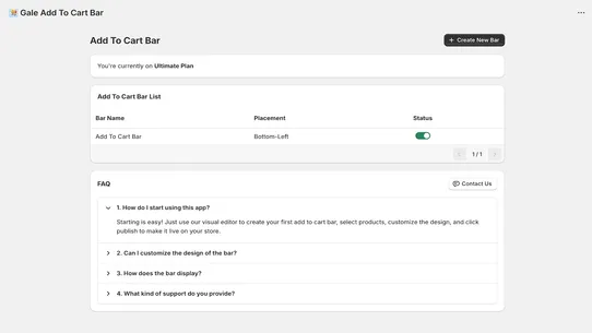 Gale Add To Cart Bar screenshot