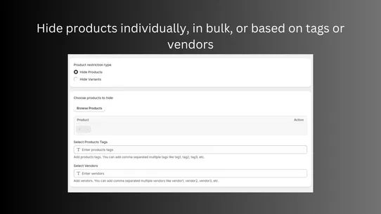 BLNK: Hide Products &amp; Variants screenshot
