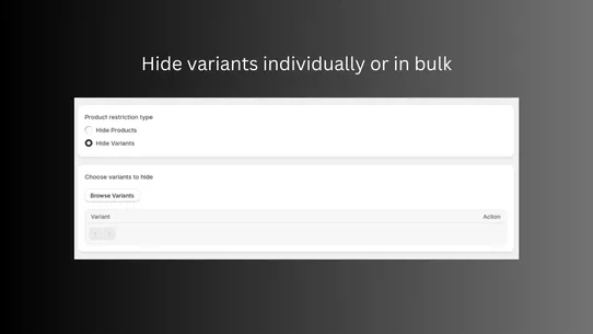 BLNK: Hide Products &amp; Variants screenshot