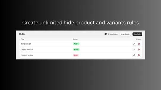 BLNK: Hide Products &amp; Variants screenshot