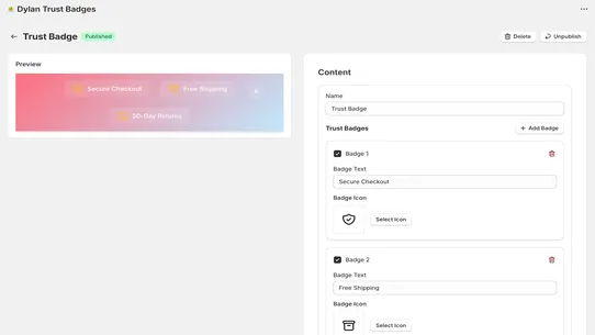 Dylan Trust Badges screenshot