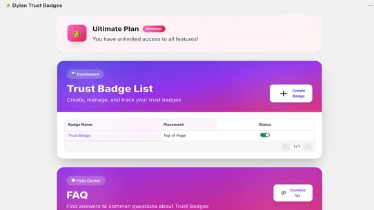 Dylan Trust Badges screenshot