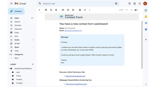 Improved Contact Form screenshot