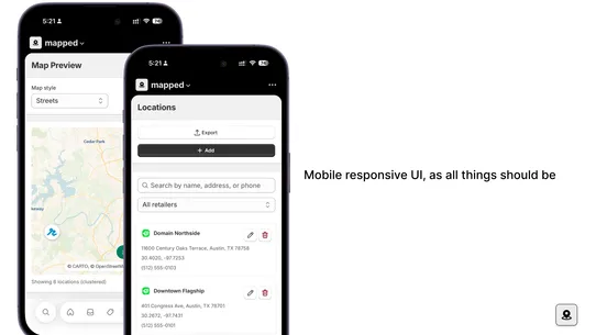 mapped ‑ Store Locator screenshot