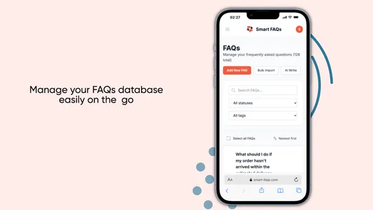 Smart FAQs screenshot