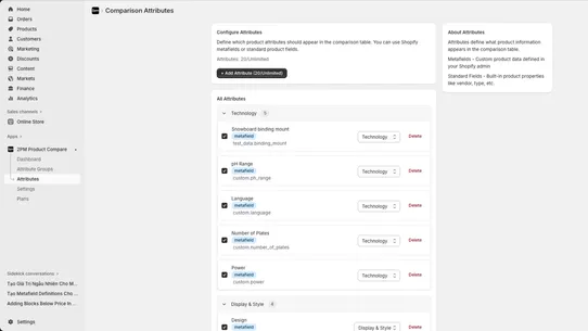 2PM ‑ Product Compare screenshot