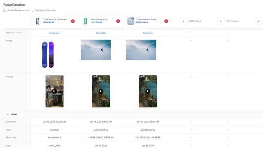 2PM ‑ Product Compare screenshot