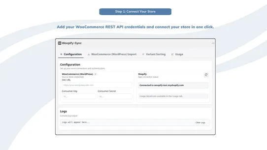 Woopify‑Sync screenshot