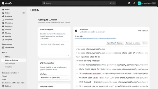 Geoify: AEO Optimization screenshot