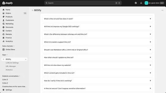 Geoify: AEO Optimization screenshot