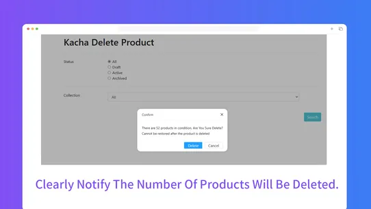 Kacha Delete Products In Bulk screenshot