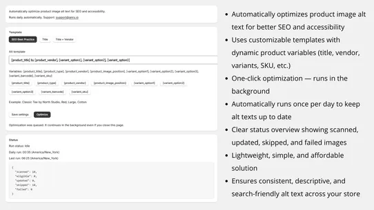 OptiALT Tag Manager screenshot