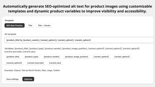 OptiALT Tag Manager screenshot