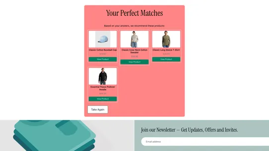 RecommendIQ Quiz screenshot