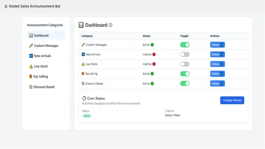 Voidek: Sales Announcement Bar screenshot