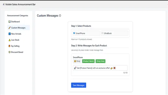 Voidek: Sales Announcement Bar screenshot