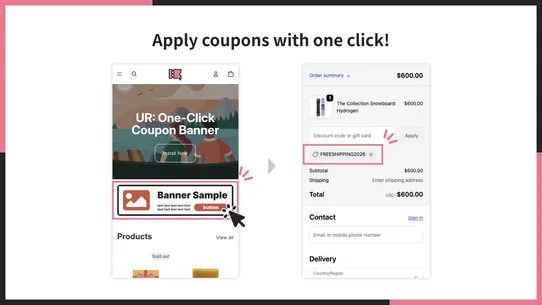 UR: One‑Click Coupon Banner screenshot