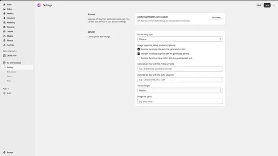 AATG ‑ AI Alt Text Generator screenshot