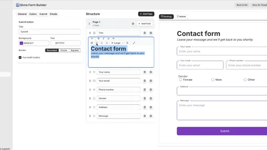 Qivra Form Builder screenshot