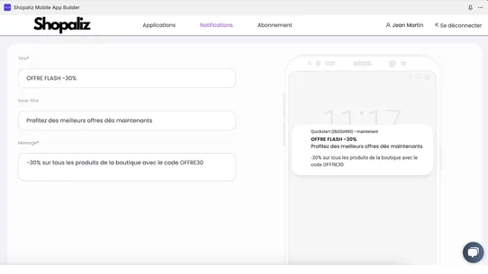 Shopaliz Mobile App Builder screenshot