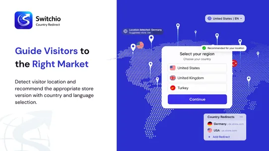 Switchio Country Redirect screenshot