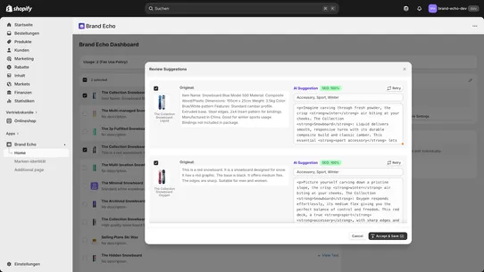 Brand Echo: AI Product Writer screenshot