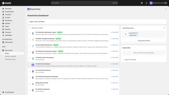 Brand Echo: AI Product Writer screenshot