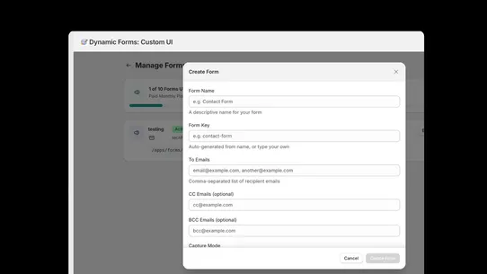 Dynamic Forms: Custom UI screenshot
