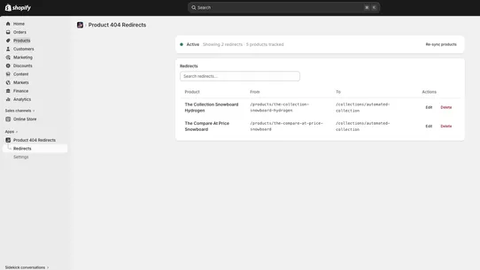 Product 404 Redirect byStenild screenshot