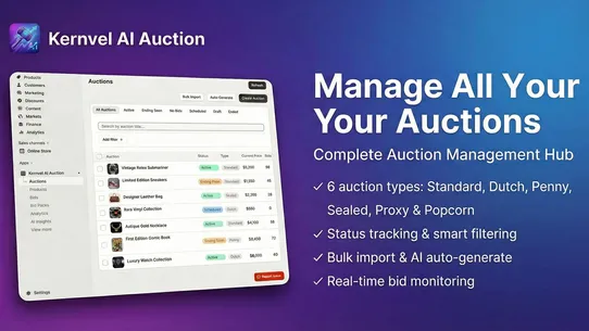 Kernvel AI Auctions screenshot