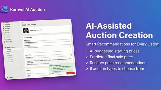 Kernvel AI Auctions screenshot